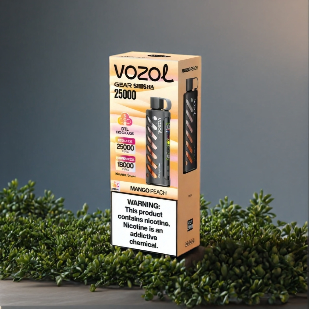 VOZOL Gear Shisha 25000 Puffs Belgique Grossiste Mangue-Pêche | 1000mAh  SiLC Tech